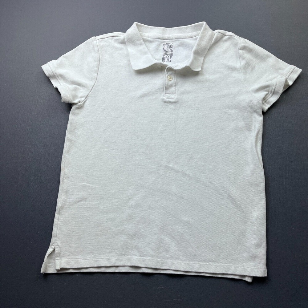Gymboree Polo Shirt Boys Large 10-12 White Short Sleeve School Preppy Kids